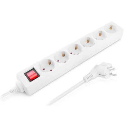 Фільтр живлення REAL-EL RS-6 Protect M 1.8м White (EL122300031) Фільтр живлення REAL-EL RS-6 Protect M 1.8м White (EL122300031)
