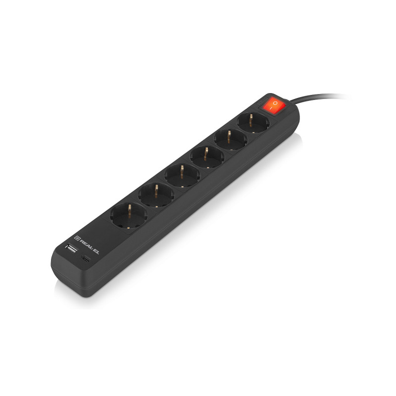 Фільтр живлення REAL-EL RS-Protect 605 3м Black (EL122300041)