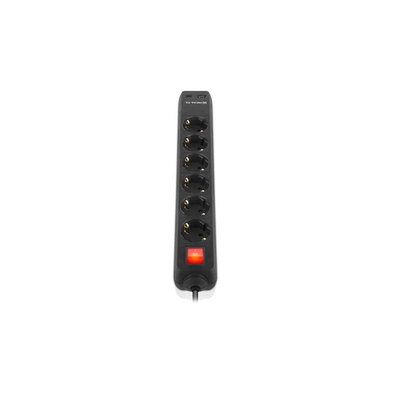 Фільтр живлення REAL-EL RS-Protect 605 3м Black (EL122300041)