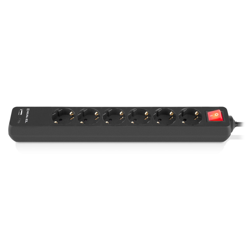 Фільтр живлення REAL-EL RS-Protect 605 3м Black (EL122300041)
