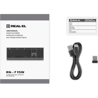 Клавіатура бездротова REAL-EL RK-715W Клавіатура бездротова REAL-EL RK-715W