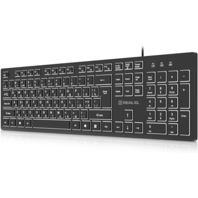 Клавіатура REAL-EL RK-7050 Black Клавіатура REAL-EL RK-7050 Black