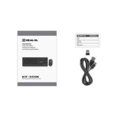 Комплект (клавіатура, миша) бездротовий REAL-EL Kit-555W Black Комплект (клавіатура, миша) бездротовий REAL-EL Kit-555W Black