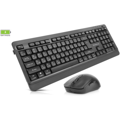 Комплект (клавіатура, миша) бездротовий REAL-EL Kit-555W Black Комплект (клавіатура, миша) бездротовий REAL-EL Kit-555W Black