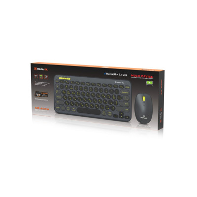 Комплект (клавіатура, миша) бездротовий REAL-EL Kit-635W Black