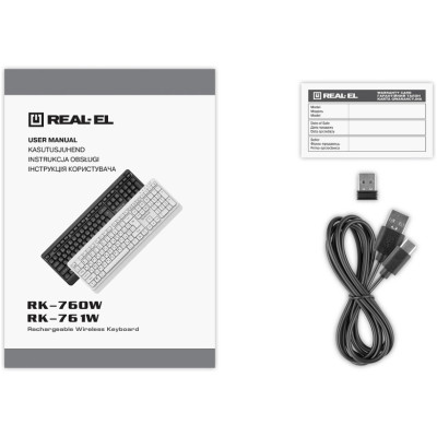 Клавіатура бездротова REAL-EL RK-760W Black Клавіатура бездротова REAL-EL RK-760W Black