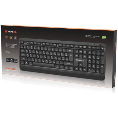 Клавіатура бездротова REAL-EL RK-760W Black Клавіатура бездротова REAL-EL RK-760W Black