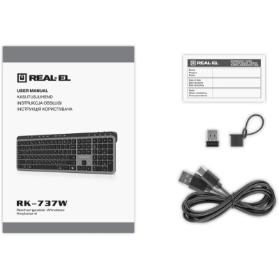 Клавіатура бездротова REAL-EL RK-737W Black/Grey Клавіатура бездротова REAL-EL RK-737W Black/Grey