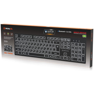 Клавіатура бездротова REAL-EL RK-725W Black Клавіатура бездротова REAL-EL RK-725W Black