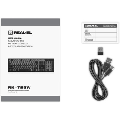Клавіатура бездротова REAL-EL RK-725W Black Клавіатура бездротова REAL-EL RK-725W Black