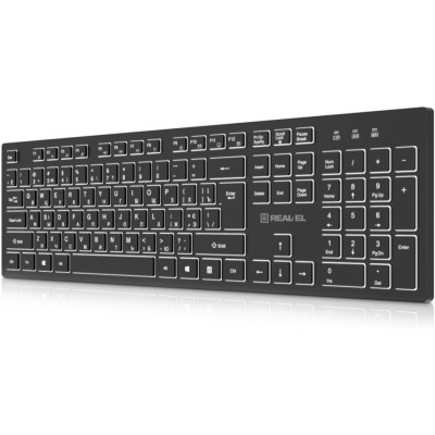 Клавіатура бездротова REAL-EL RK-725W Black Клавіатура бездротова REAL-EL RK-725W Black
