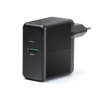 Мережевий зарядний пристрій REAL-EL CH-350 QC3.0 (2USB, 3A) Black Мережевий зарядний пристрій REAL-EL CH-350 QC3.0 (2USB, 3A) Black
