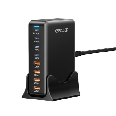 Мережевий зарядний пристрій Essager Engine 320W 4xUSB-C+4xUSB-A Black (EZC320W-QJB0G-Z) Мережевий зарядний пристрій Essager Engine 320W 4xUSB-C+4xUSB-A Black (EZC320W-QJB0G-Z)