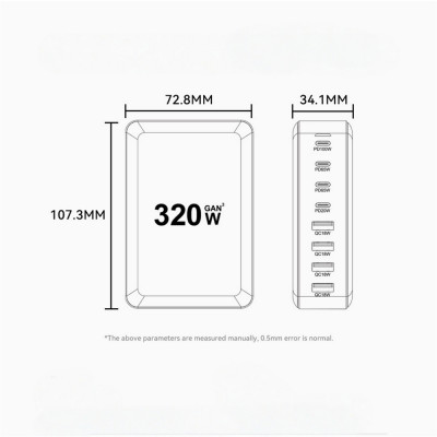 Мережевий зарядний пристрій Essager Engine 320W 4xUSB-C+4xUSB-A Black (EZC320W-QJB0G-Z) Мережевий зарядний пристрій Essager Engine 320W 4xUSB-C+4xUSB-A Black (EZC320W-QJB0G-Z)