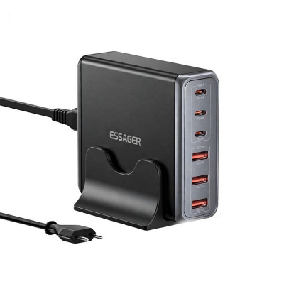 Мережевий зарядний пристрій Essager Engine 85W GaN (3xUSB-A, 3xUSB-C) Black (EZC85W-SXB0G-Z) Мережевий зарядний пристрій Essager Engine 85W GaN (3xUSB-A, 3xUSB-C) Black (EZC85W-SXB0G-Z)