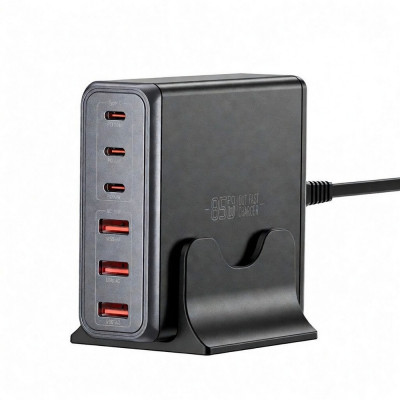 Мережевий зарядний пристрій Essager Engine 85W GaN (3xUSB-A, 3xUSB-C) Black (EZC85W-SXB0G-Z) Мережевий зарядний пристрій Essager Engine 85W GaN (3xUSB-A, 3xUSB-C) Black (EZC85W-SXB0G-Z)