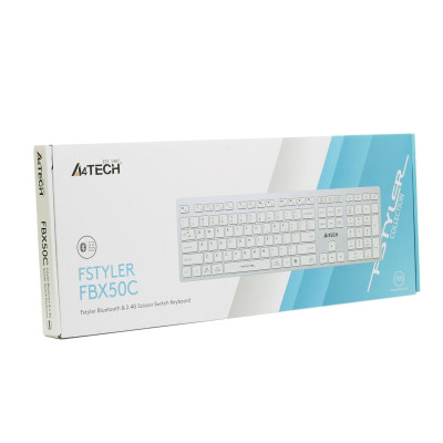Клавіатура бездротова A4Tech Fstyler FBX50C White