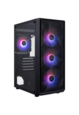 Корпус 1stPlayer FD3-M-BK-4F7 Black без БЖ