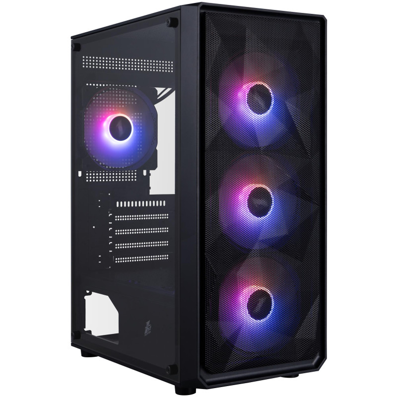 Корпус 1stPlayer FD3-M-BK-4F7 Black без БЖ