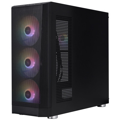 Корпус 1stPlayer FD5-M-BK-4F1 Black без БЖ