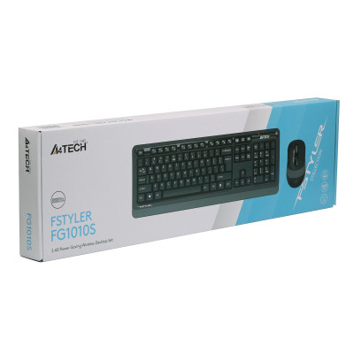 Комплект (клавіатура, миша) бездротовий A4Tech FG1010S Black/Grey