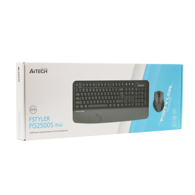 Комплект (клавіатура, миша) бездротовий A4Tech Fstyler FG2500S Plus Grey