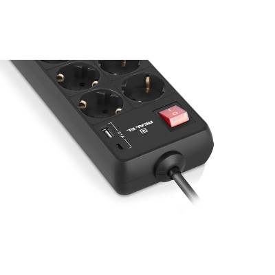 Фільтр живлення REAL-EL RS-Protect 805 1.8м Black (EL122300042)