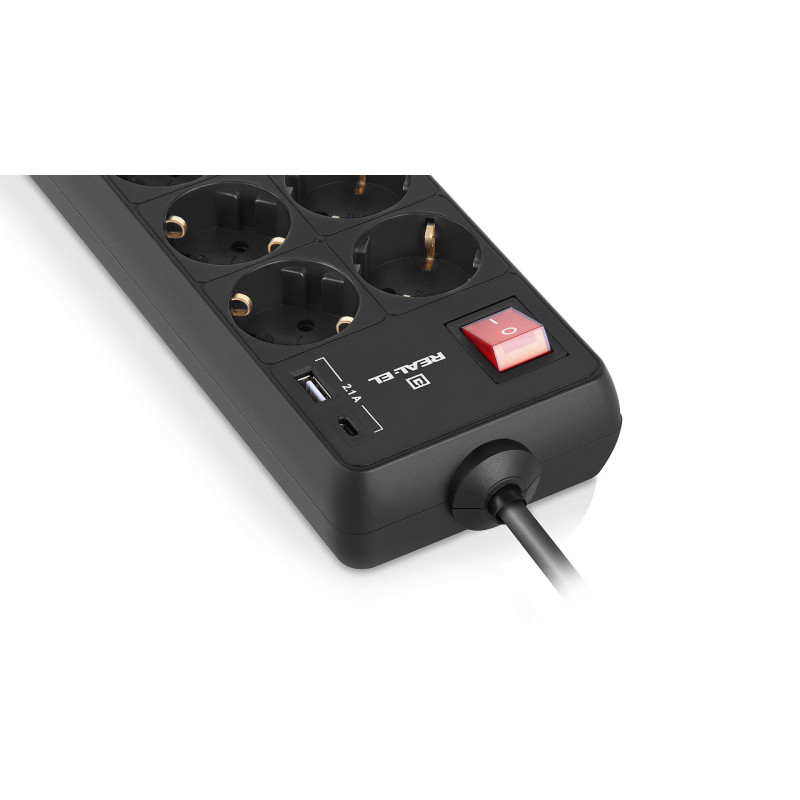 Фільтр живлення REAL-EL RS-Protect 805 1.8м Black (EL122300042)