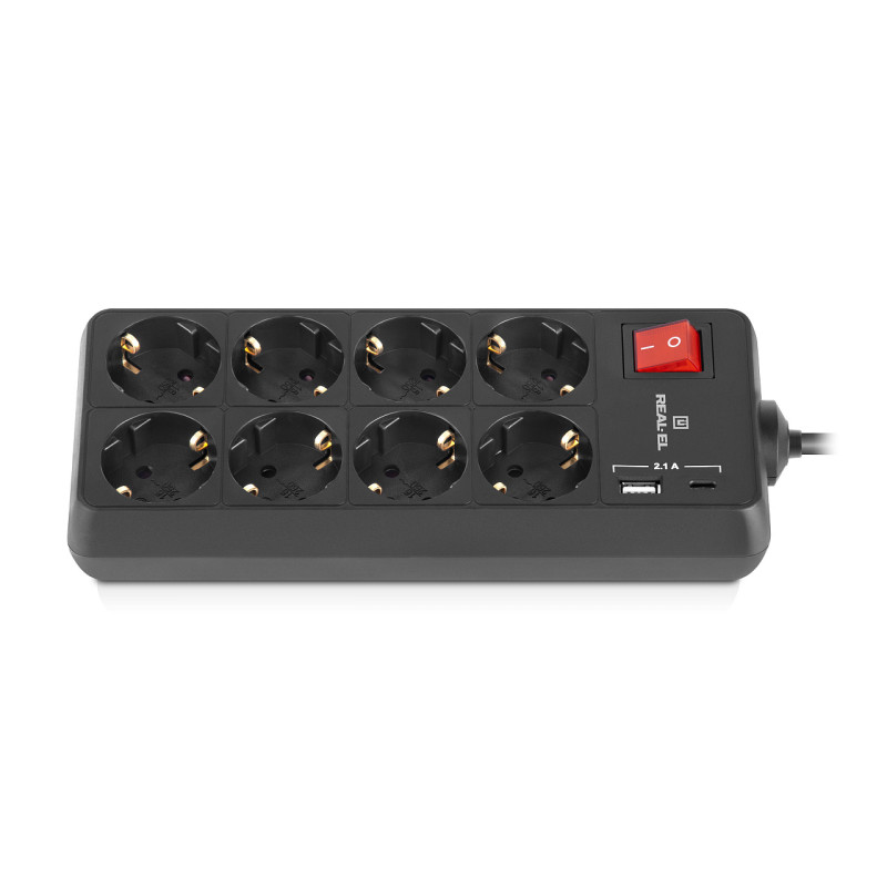 Фільтр живлення REAL-EL RS-Protect 805 1.8м Black (EL122300042)