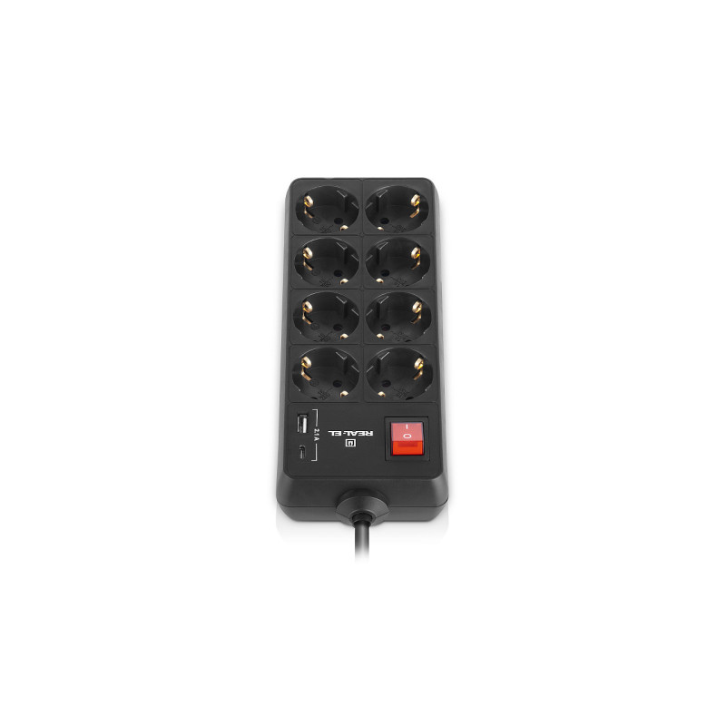 Фільтр живлення REAL-EL RS-Protect 805 1.8м Black (EL122300042)