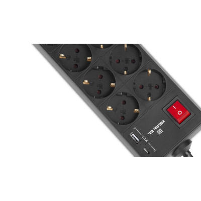 Фільтр живлення REAL-EL RS-Protect 805 1.8м Black (EL122300042)