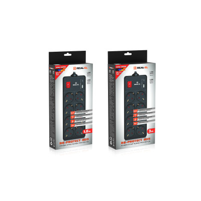 Фільтр живлення REAL-EL RS-Protect 805 1.8м Black (EL122300042)