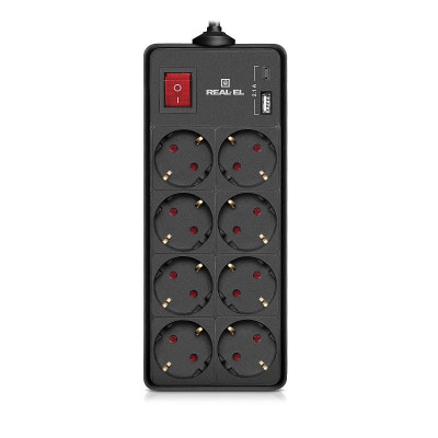 Фільтр живлення REAL-EL RS-Protect 805 1.8м Black (EL122300042)