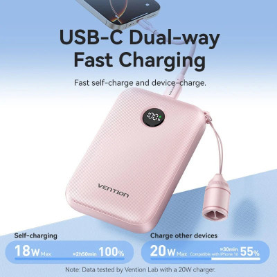 Універсальна мобільна батарея Vention 10000mAh 22.5W Blue (FKAL0-C) Універсальна мобільна батарея Vention 10000mAh 22.5W Blue (FKAL0-C)