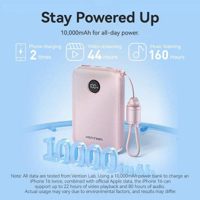 Універсальна мобільна батарея Vention 10000mAh 22.5W Blue (FKAL0-C) Універсальна мобільна батарея Vention 10000mAh 22.5W Blue (FKAL0-C)