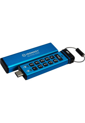 Флеш-накопичувач USB3.2 128GB Kingston IronKey Keypad 200 Type-C Blue (IKKP200C/128GB)