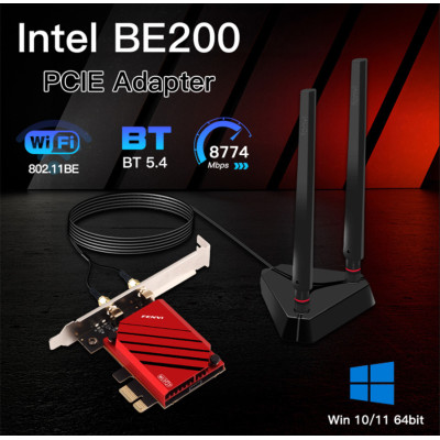 Бездротовий адаптер Fenvi FV-BE8800Pro Wi-Fi 7, Bluetooth 5.4 Gaming Tri Band 2.4G/5G/6GHz