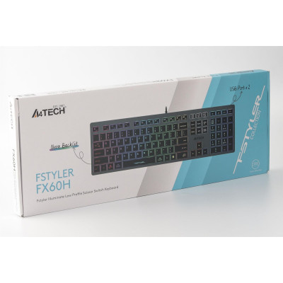 Клавіатура A4Tech Fstyler FX60H Grey Neon Backlit Клавіатура A4Tech Fstyler FX60H Grey Neon Backlit