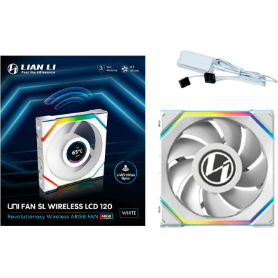 Вентилятор Lian Li Uni Fan SL Wireless LCD Reverse 120-1 White (G99.12RSLLCD1W1W.00) Вентилятор Lian Li Uni Fan SL Wireless LCD Reverse 120-1 White (G99.12RSLLCD1W1W.00)