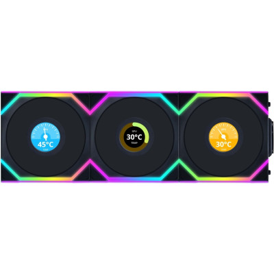 Вентилятор Lian Li Uni Fan SL Wireless LCD 120-3 Reverse Black (G99.12RSLLCD1W3B.00)