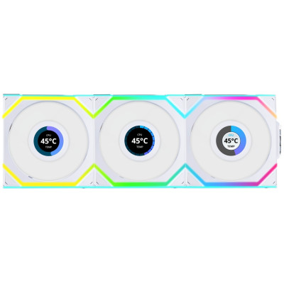 Вентилятор Lian Li Uni Fan SL Wireless LCD 120-3 Reverse White (G99.12RSLLCD1W3W.00)