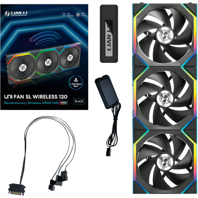 Вентилятор Lian Li Uni Fan SL Wireless 120-3 Black (G99.12SL1W3B.00)