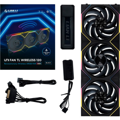 Вентилятор Lian Li Uni Fan TL Wireless 120-3 Black (G99.12TL1W3B.00)