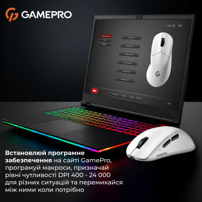 Миша бездротова GamePro Genesis Avenger White (GM096W)