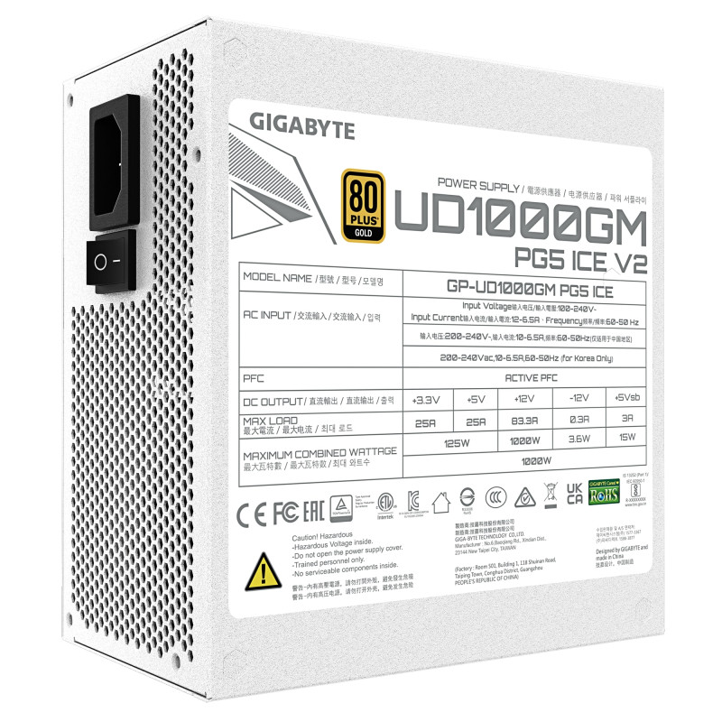 Блок живлення Gigabyte GP-UD1000GM PG5 V2 ICE 1000W Блок живлення Gigabyte GP-UD1000GM PG5 V2 ICE 1000W