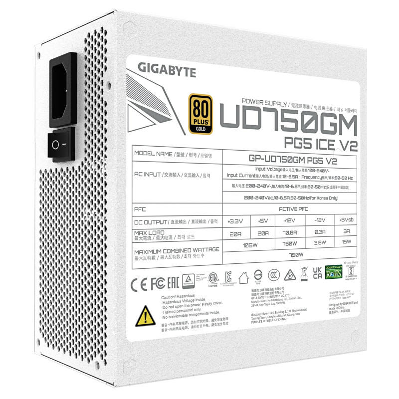 Блок живлення Gigabyte GP-UD750GM PG5 V2 ICE 750W Блок живлення Gigabyte GP-UD750GM PG5 V2 ICE 750W