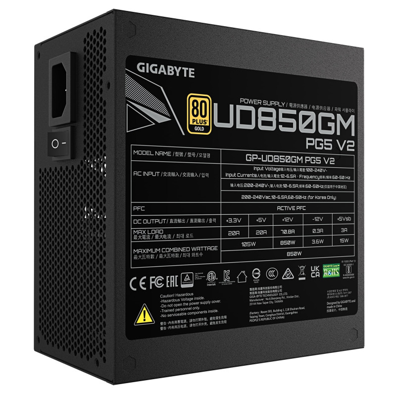 Блок живлення Gigabyte GP-UD850GM PG5 V2 850W Блок живлення Gigabyte GP-UD850GM PG5 V2 850W