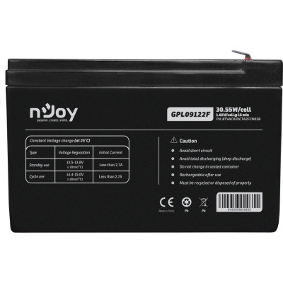 Акумуляторна батарея Njoy GPL09122F 12V 9AH (BTVACIUOCTA2FCN02B) AGM