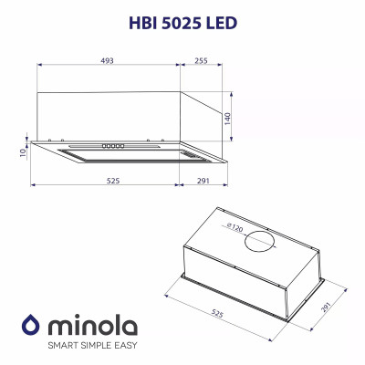 Витяжка Minola HBI 5025 WH LED