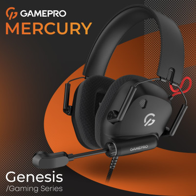 Гарнітура GamePro Genesis Mercury Black (HS120B)